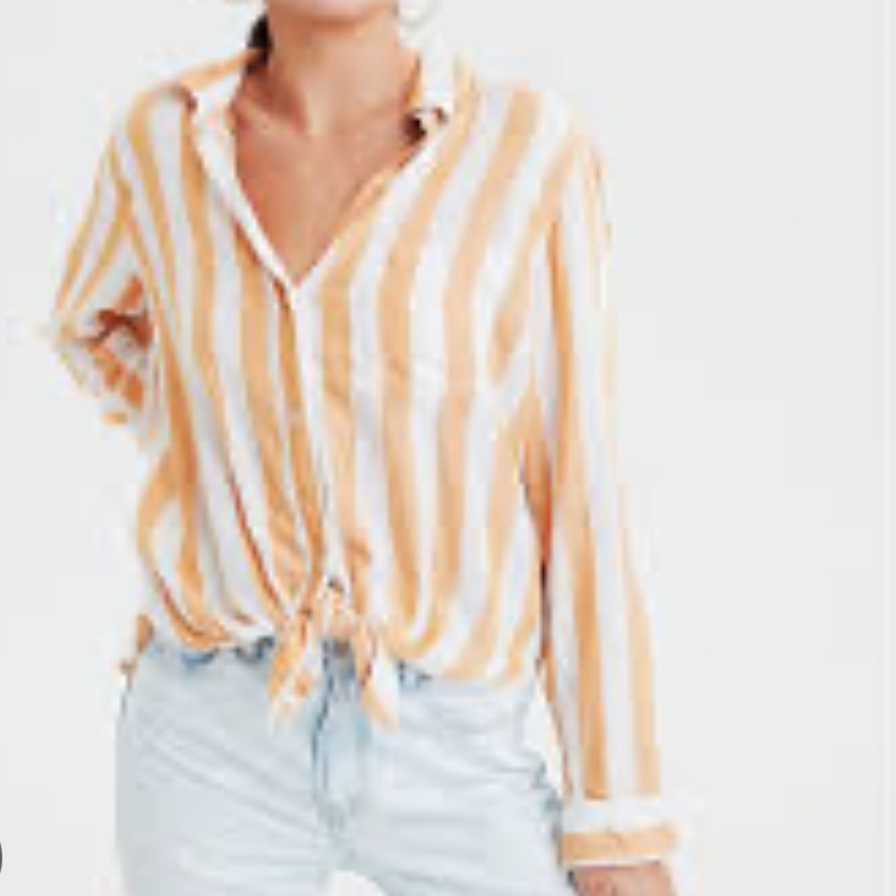 American Eagle Outfitters Oversized Fit Striped Shirt Sz M